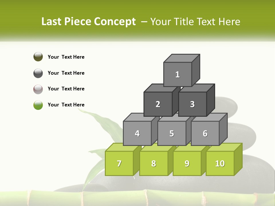 A Bamboo Mat With Rocks And A Bamboo Plant PowerPoint Template