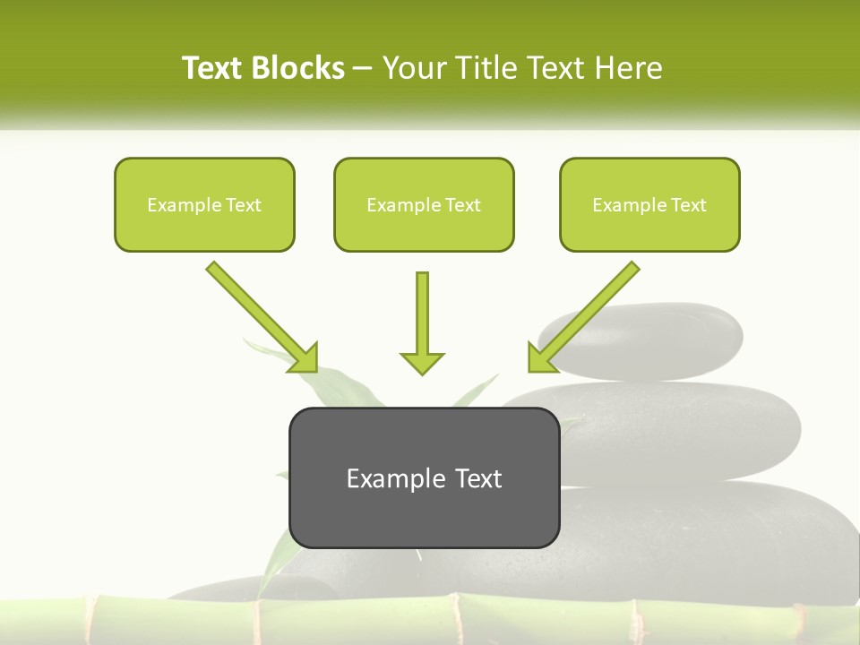 A Bamboo Mat With Rocks And A Bamboo Plant PowerPoint Template