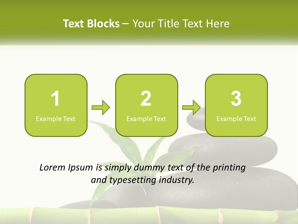 A Bamboo Mat With Rocks And A Bamboo Plant PowerPoint Template