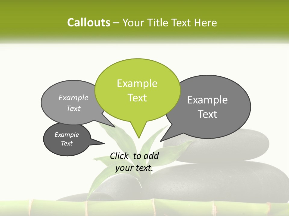 A Bamboo Mat With Rocks And A Bamboo Plant PowerPoint Template