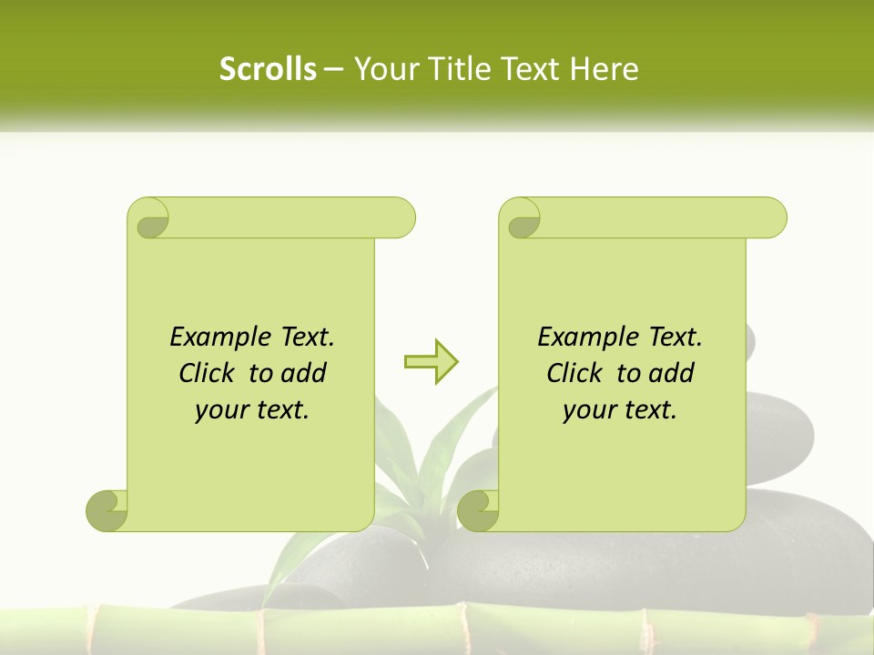 A Bamboo Mat With Rocks And A Bamboo Plant PowerPoint Template
