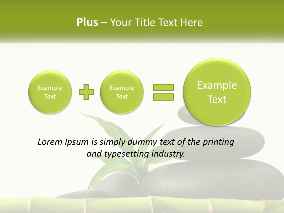 A Bamboo Mat With Rocks And A Bamboo Plant PowerPoint Template