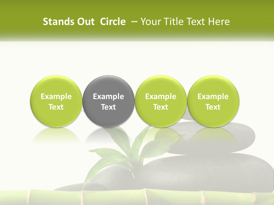 A Bamboo Mat With Rocks And A Bamboo Plant PowerPoint Template