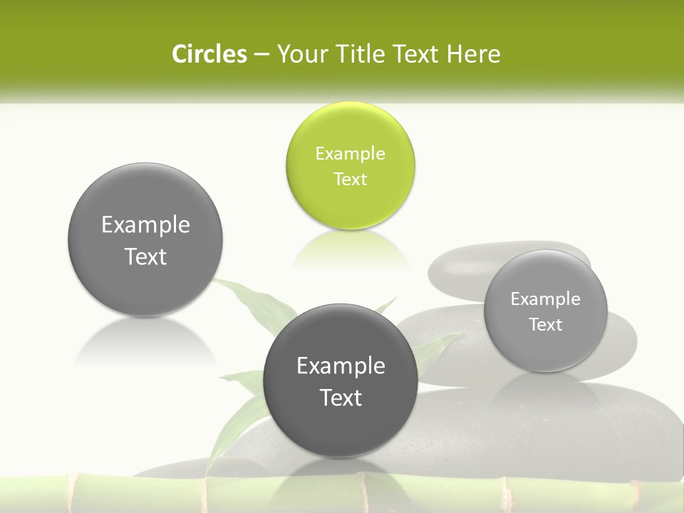 A Bamboo Mat With Rocks And A Bamboo Plant PowerPoint Template