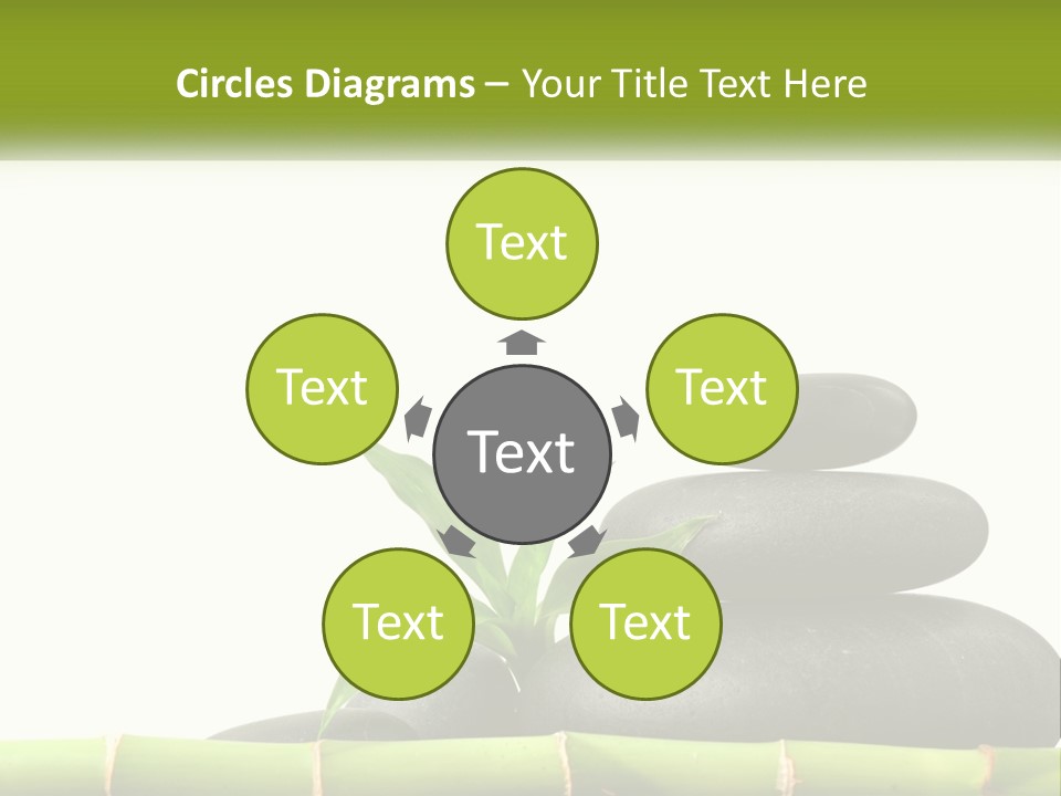 A Bamboo Mat With Rocks And A Bamboo Plant PowerPoint Template
