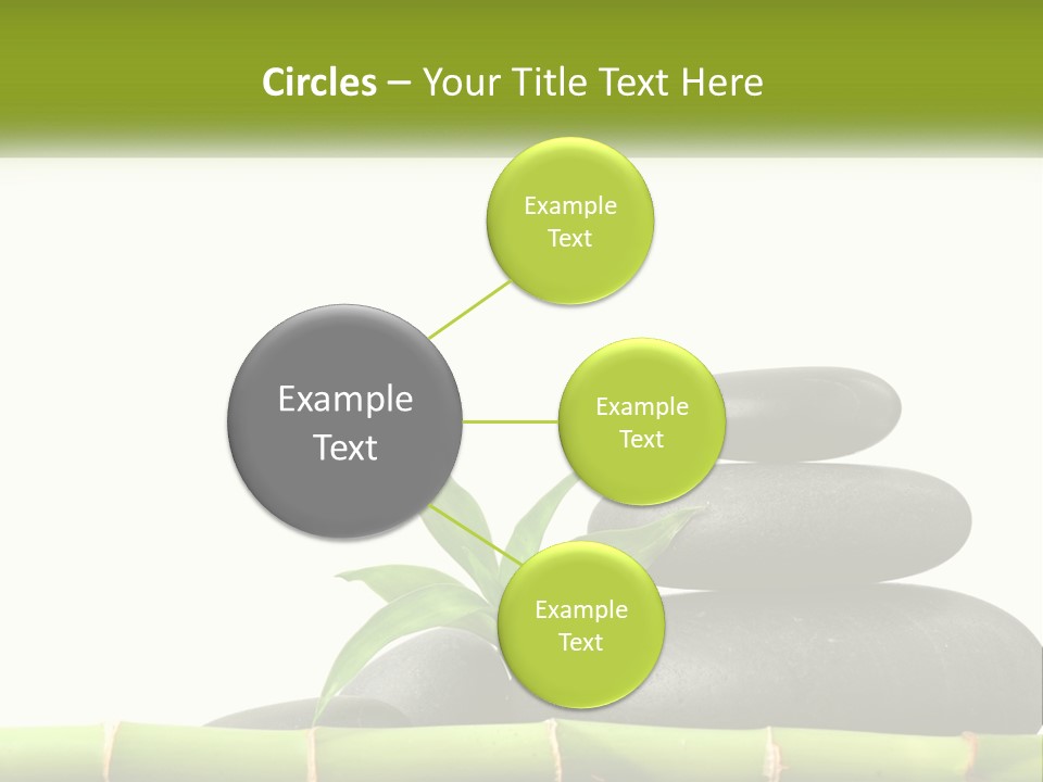 A Bamboo Mat With Rocks And A Bamboo Plant PowerPoint Template