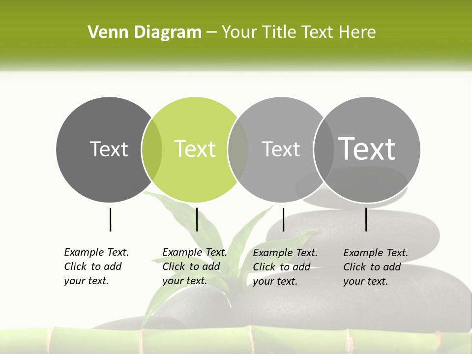 A Bamboo Mat With Rocks And A Bamboo Plant PowerPoint Template