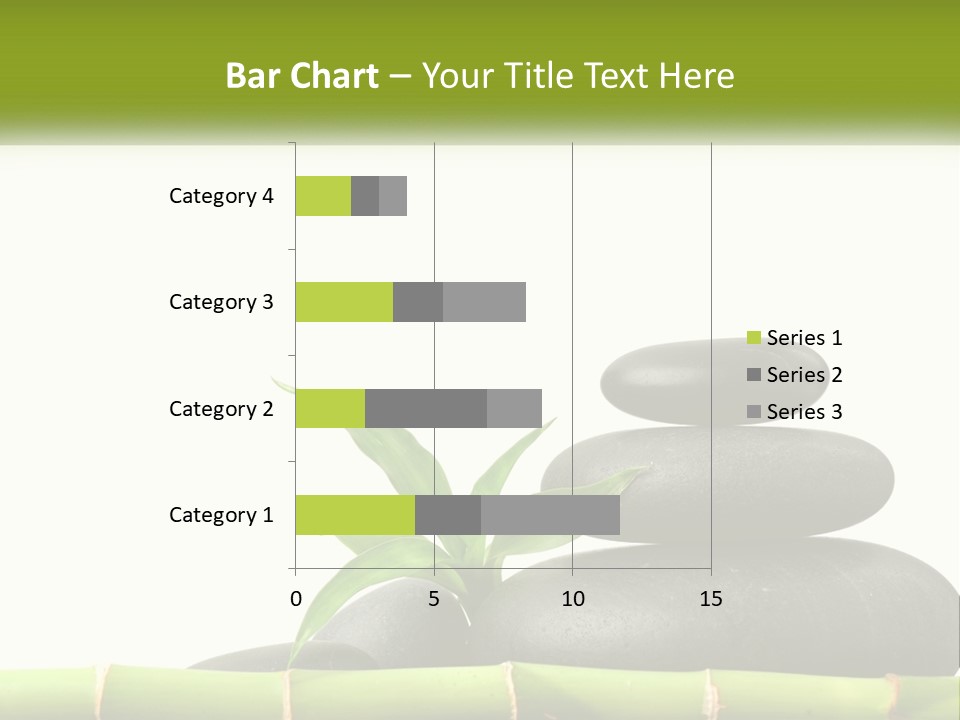 A Bamboo Mat With Rocks And A Bamboo Plant PowerPoint Template
