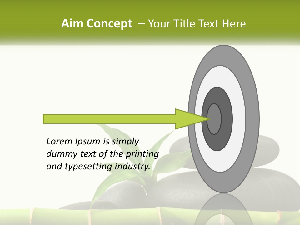A Bamboo Mat With Rocks And A Bamboo Plant PowerPoint Template