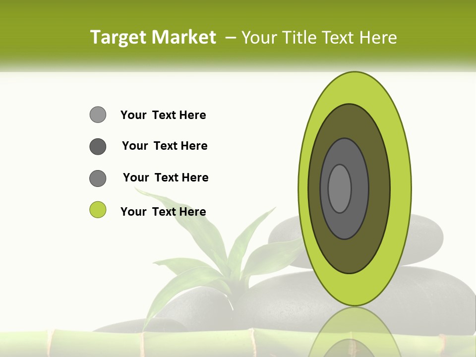 A Bamboo Mat With Rocks And A Bamboo Plant PowerPoint Template