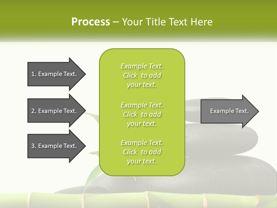 A Bamboo Mat With Rocks And A Bamboo Plant PowerPoint Template
