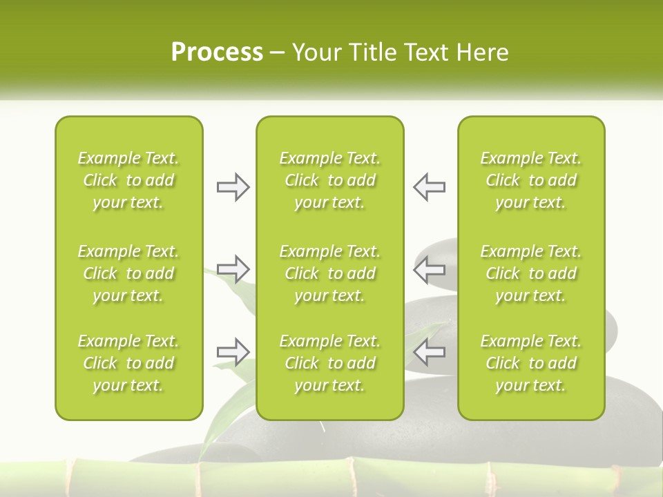 A Bamboo Mat With Rocks And A Bamboo Plant PowerPoint Template