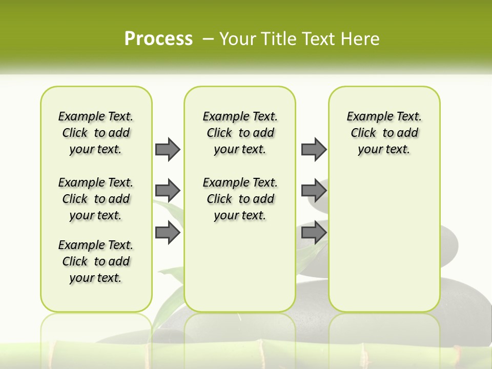 A Bamboo Mat With Rocks And A Bamboo Plant PowerPoint Template