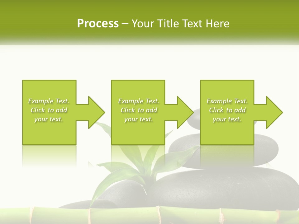 A Bamboo Mat With Rocks And A Bamboo Plant PowerPoint Template