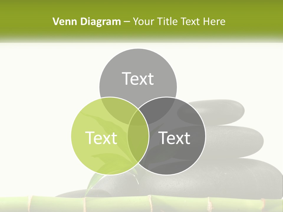 A Bamboo Mat With Rocks And A Bamboo Plant PowerPoint Template