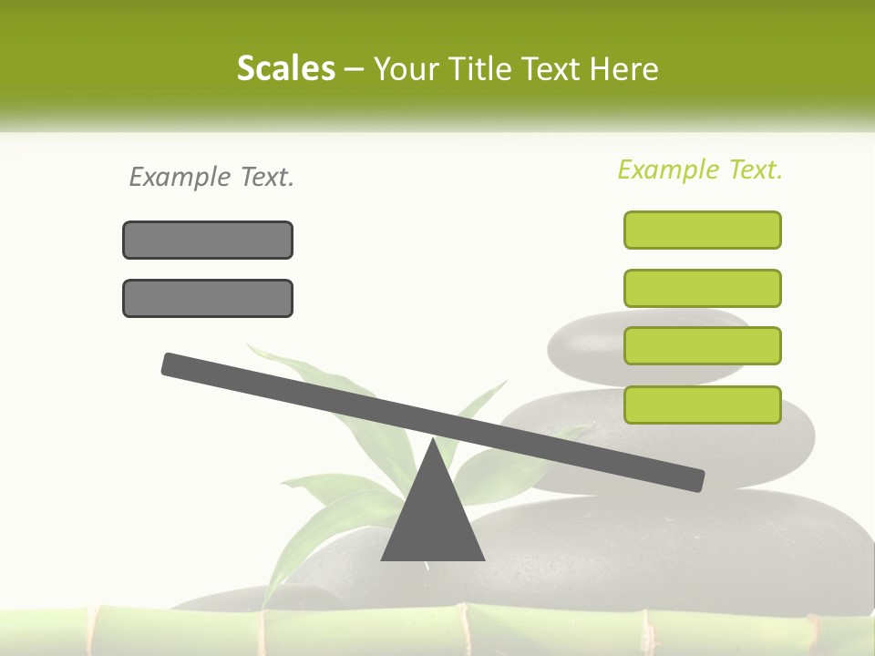 A Bamboo Mat With Rocks And A Bamboo Plant PowerPoint Template
