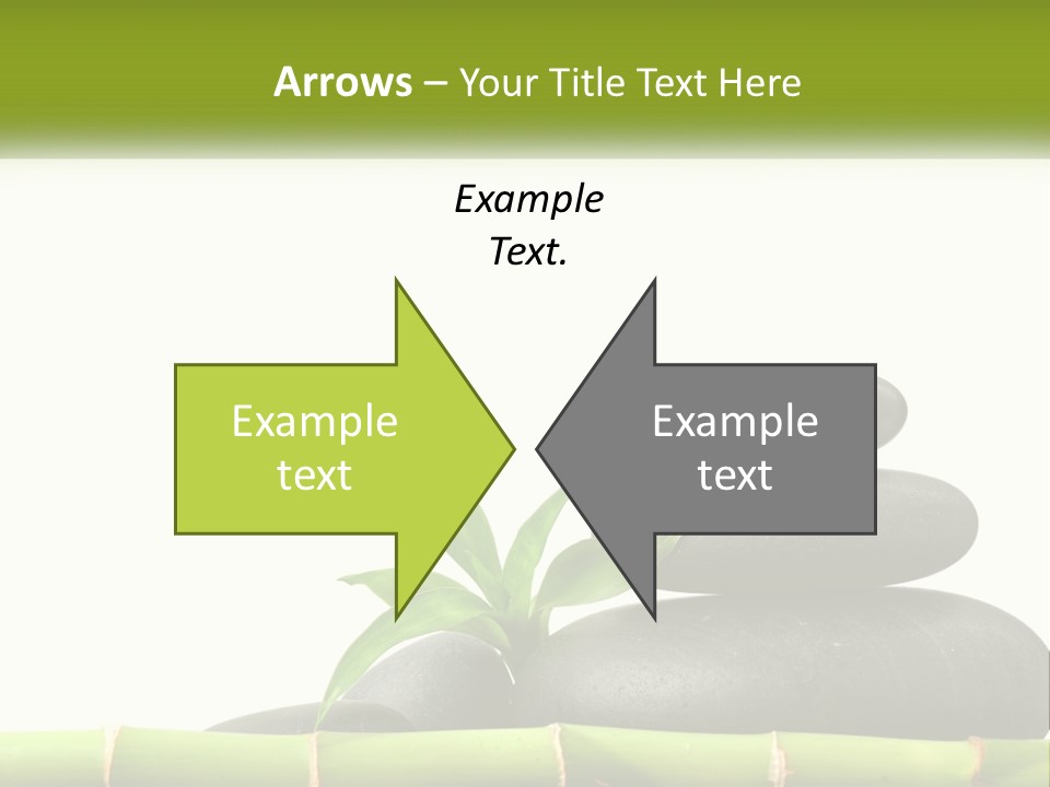 A Bamboo Mat With Rocks And A Bamboo Plant PowerPoint Template