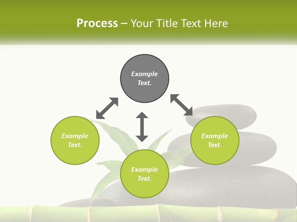 A Bamboo Mat With Rocks And A Bamboo Plant PowerPoint Template