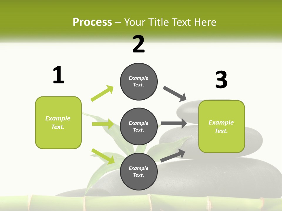 A Bamboo Mat With Rocks And A Bamboo Plant PowerPoint Template