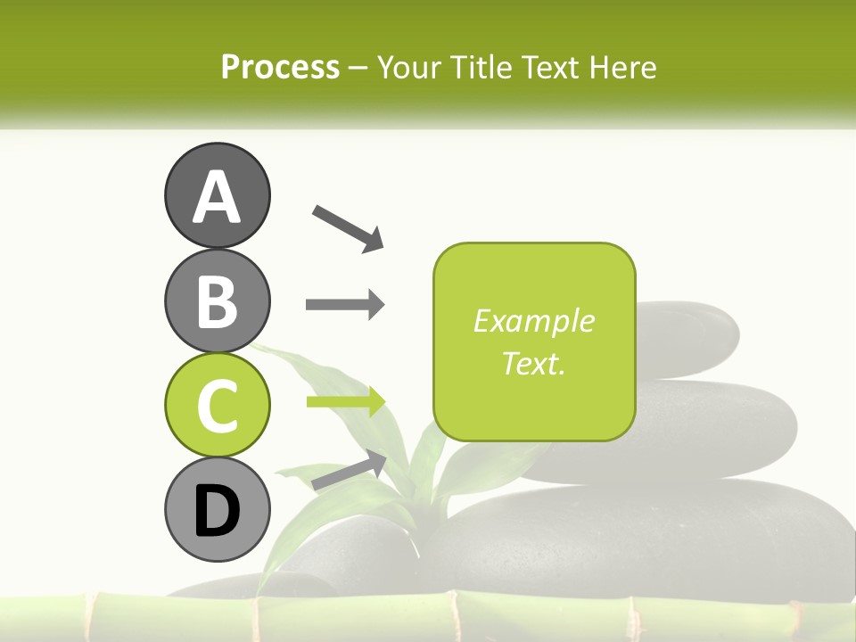 A Bamboo Mat With Rocks And A Bamboo Plant PowerPoint Template