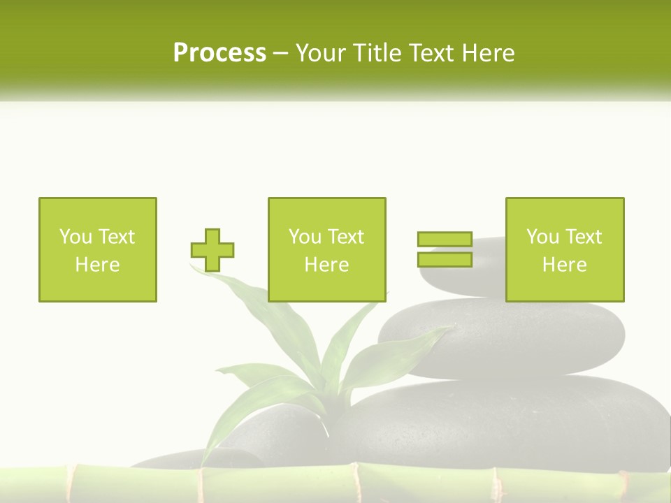 A Bamboo Mat With Rocks And A Bamboo Plant PowerPoint Template