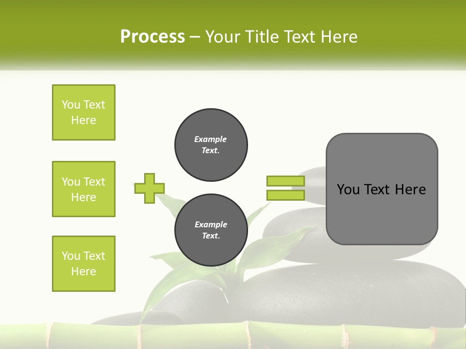 A Bamboo Mat With Rocks And A Bamboo Plant PowerPoint Template