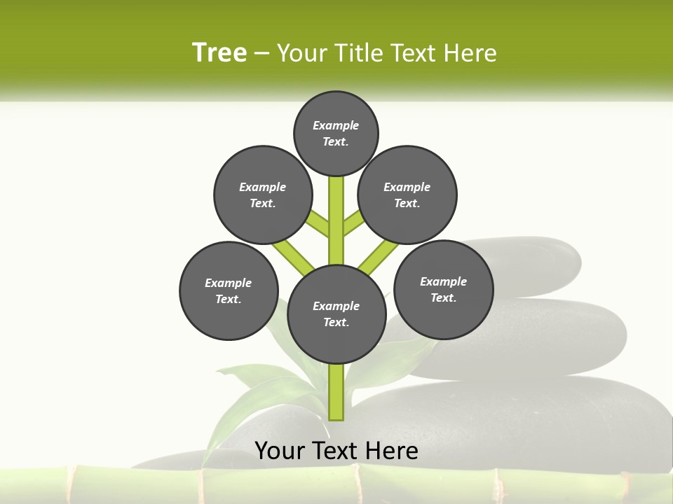 A Bamboo Mat With Rocks And A Bamboo Plant PowerPoint Template