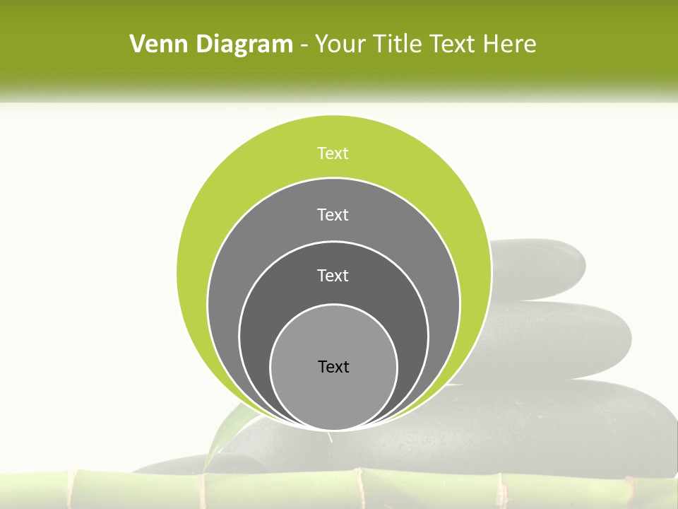 A Bamboo Mat With Rocks And A Bamboo Plant PowerPoint Template