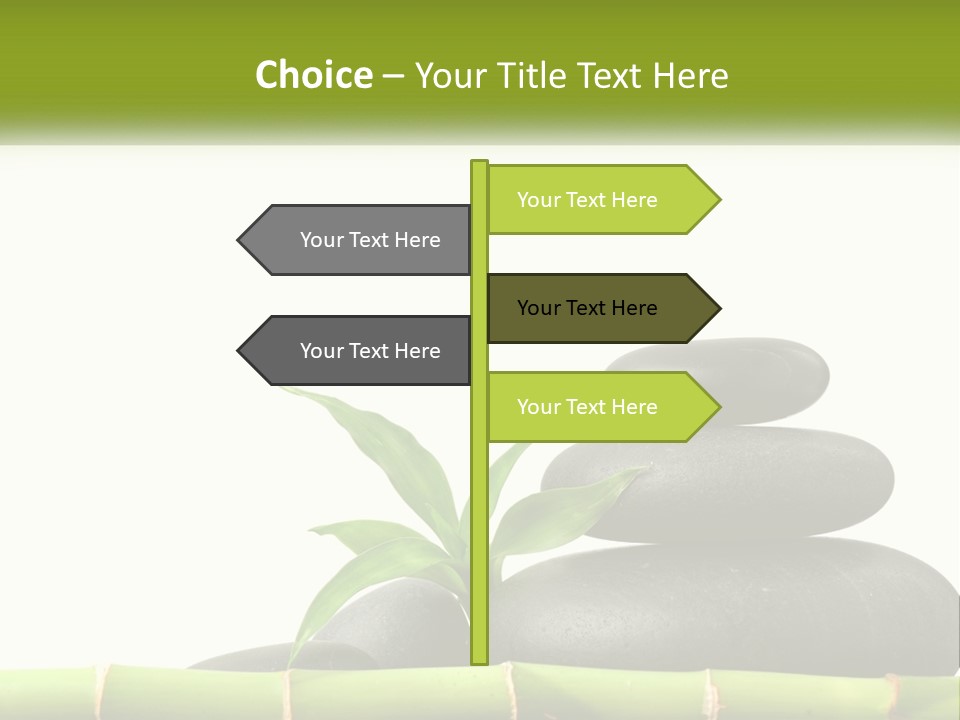 A Bamboo Mat With Rocks And A Bamboo Plant PowerPoint Template