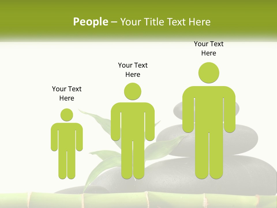 A Bamboo Mat With Rocks And A Bamboo Plant PowerPoint Template