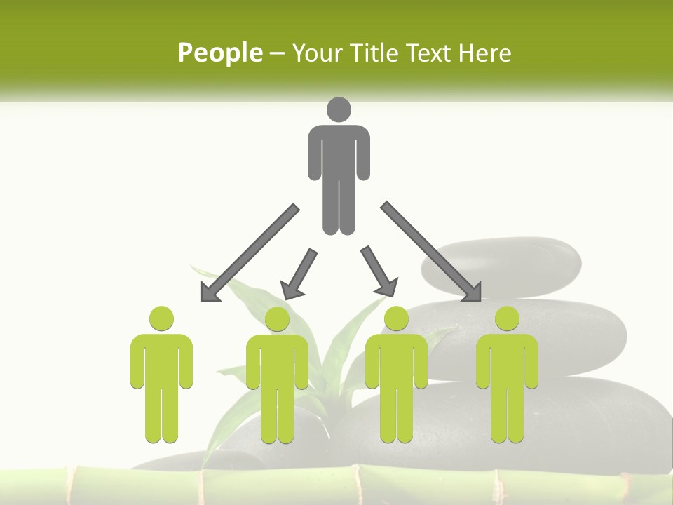 A Bamboo Mat With Rocks And A Bamboo Plant PowerPoint Template