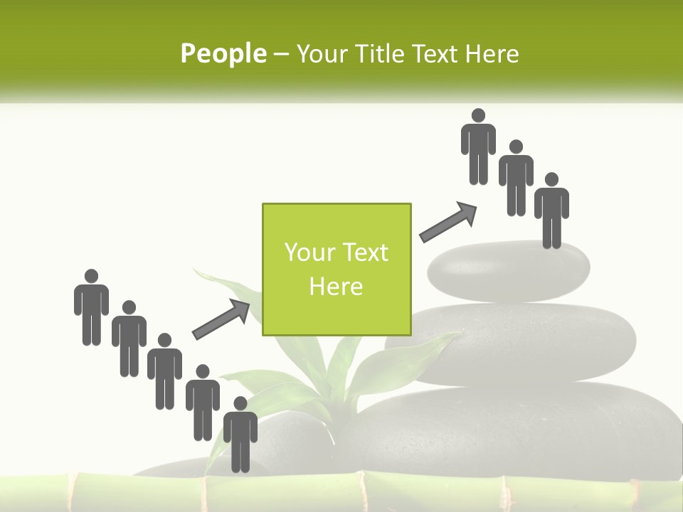 A Bamboo Mat With Rocks And A Bamboo Plant PowerPoint Template