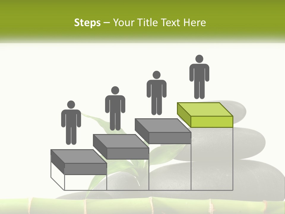 A Bamboo Mat With Rocks And A Bamboo Plant PowerPoint Template