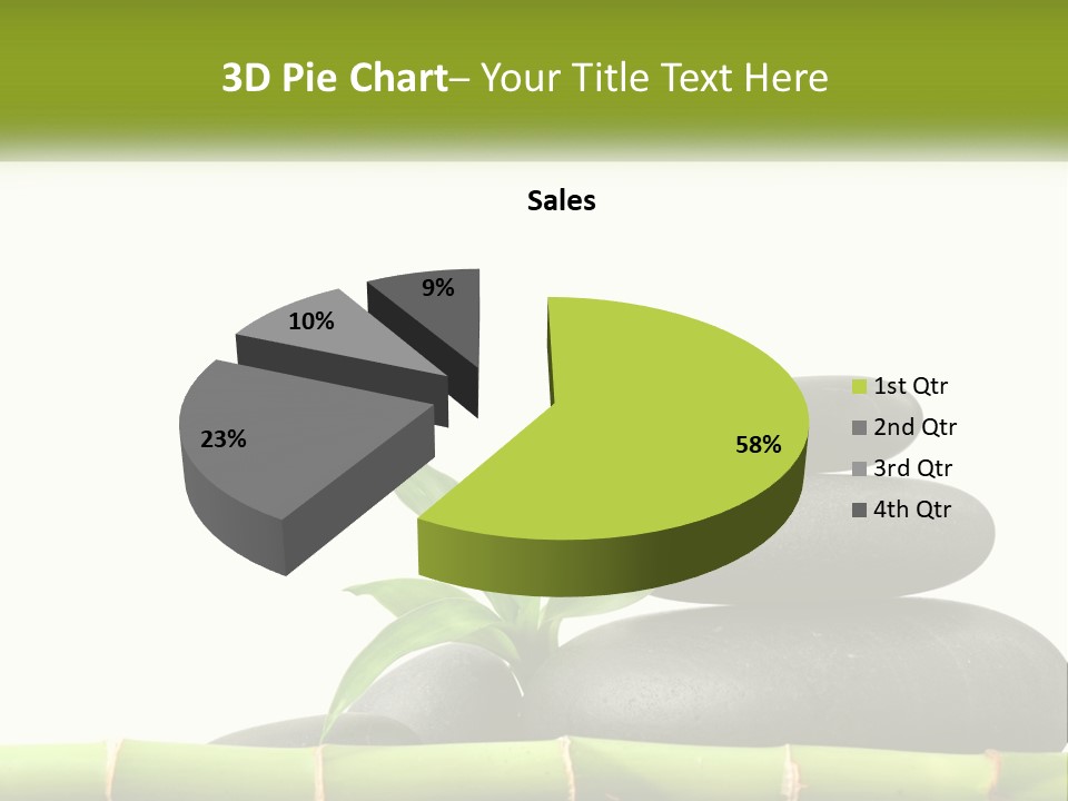 A Bamboo Mat With Rocks And A Bamboo Plant PowerPoint Template