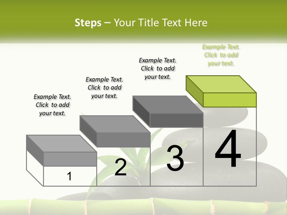A Bamboo Mat With Rocks And A Bamboo Plant PowerPoint Template