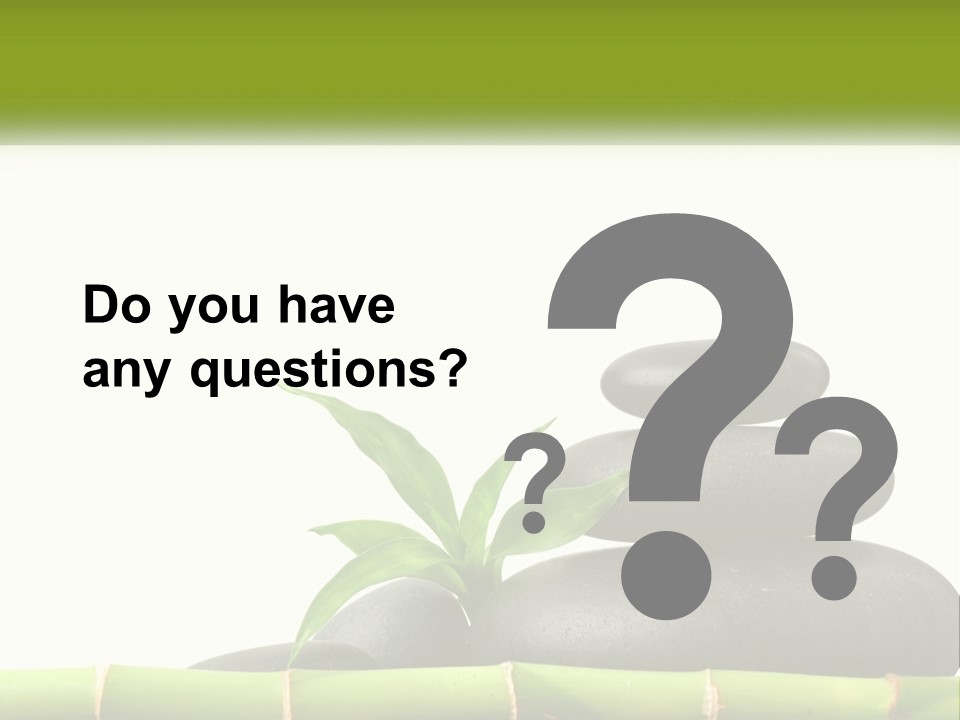 A Bamboo Mat With Rocks And A Bamboo Plant PowerPoint Template