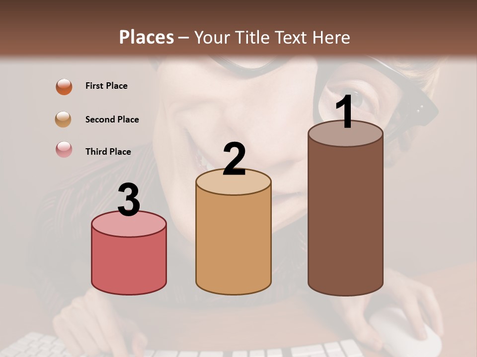 A Young Man Wearing Glasses Is Typing On A Keyboard PowerPoint Template