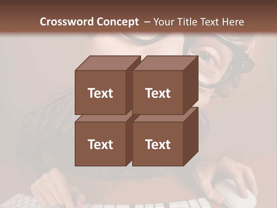 A Young Man Wearing Glasses Is Typing On A Keyboard PowerPoint Template