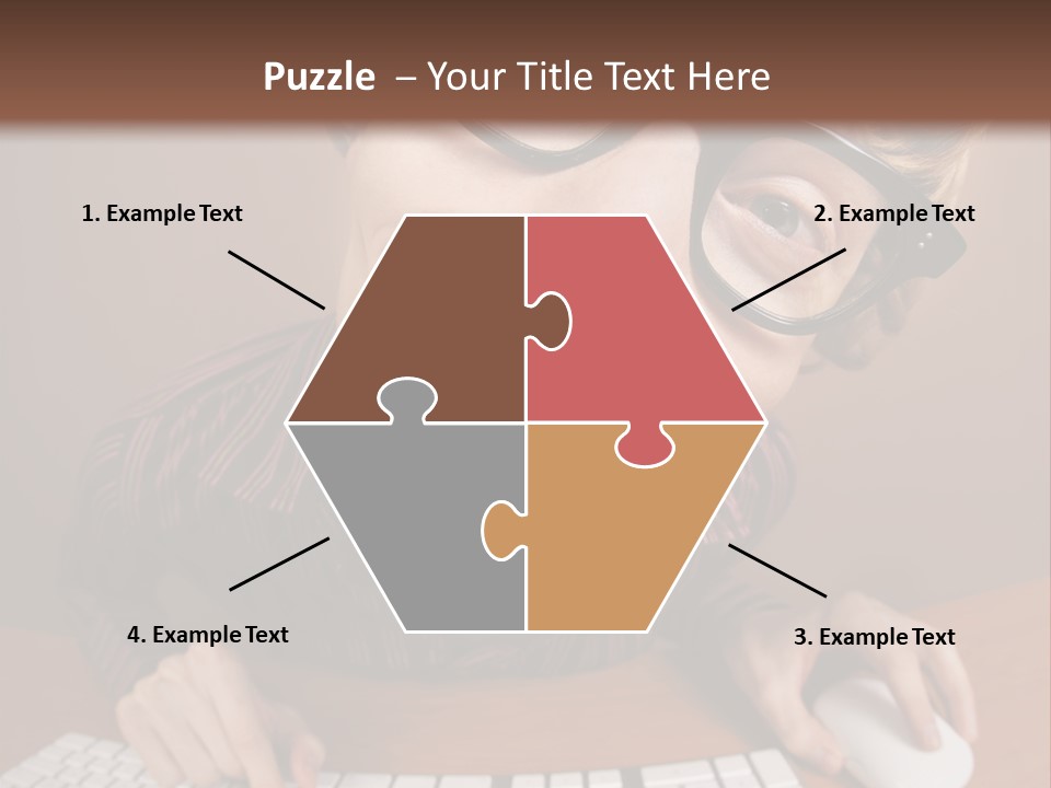 A Young Man Wearing Glasses Is Typing On A Keyboard PowerPoint Template