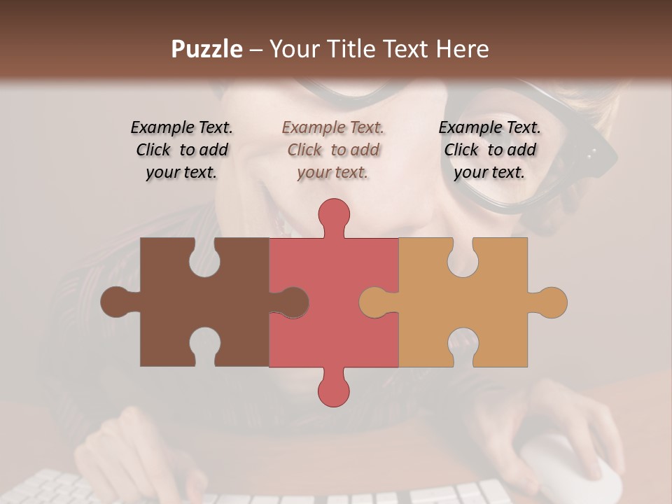 A Young Man Wearing Glasses Is Typing On A Keyboard PowerPoint Template