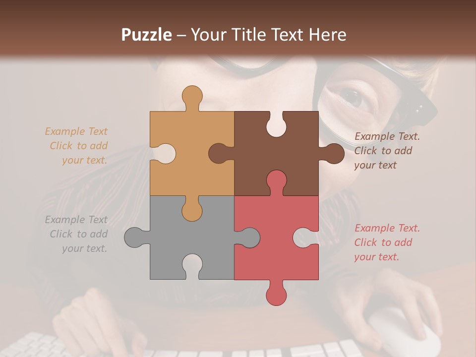 A Young Man Wearing Glasses Is Typing On A Keyboard PowerPoint Template