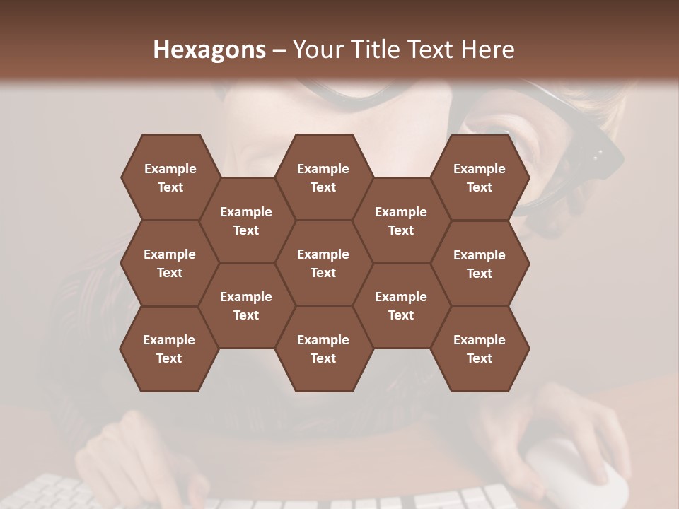 A Young Man Wearing Glasses Is Typing On A Keyboard PowerPoint Template
