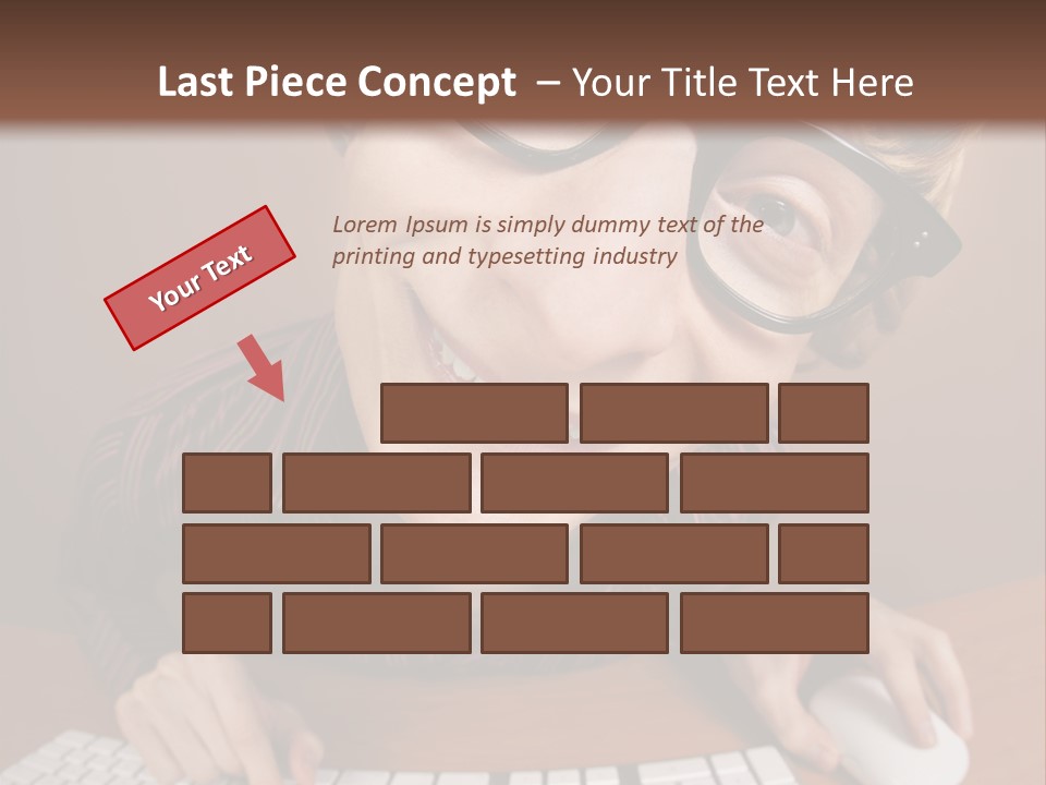 A Young Man Wearing Glasses Is Typing On A Keyboard PowerPoint Template