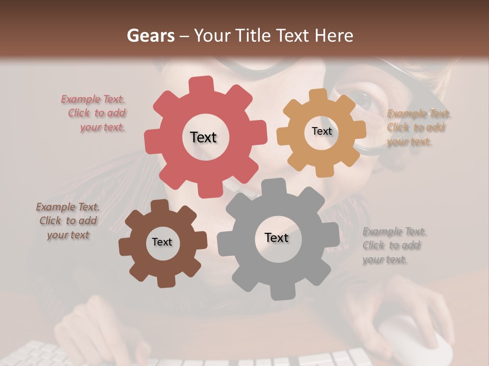 A Young Man Wearing Glasses Is Typing On A Keyboard PowerPoint Template