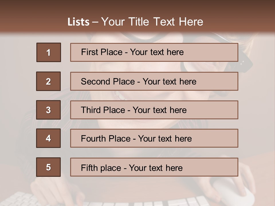 A Young Man Wearing Glasses Is Typing On A Keyboard PowerPoint Template