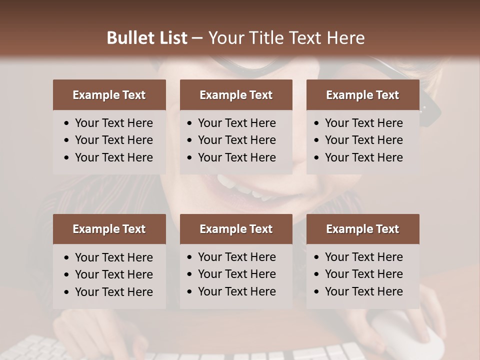 A Young Man Wearing Glasses Is Typing On A Keyboard PowerPoint Template