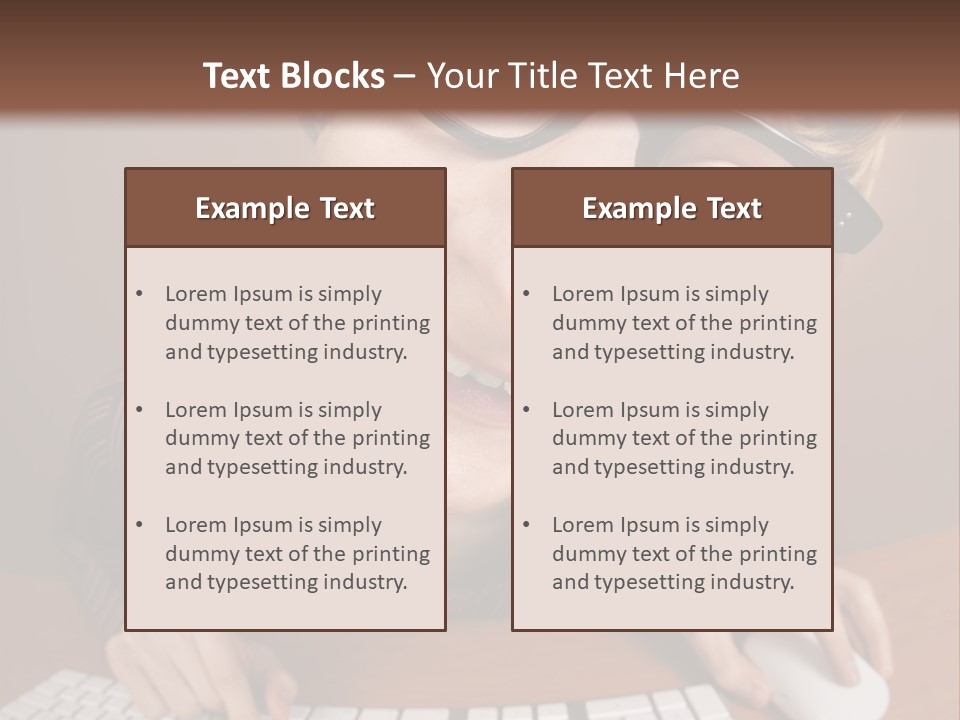 A Young Man Wearing Glasses Is Typing On A Keyboard PowerPoint Template
