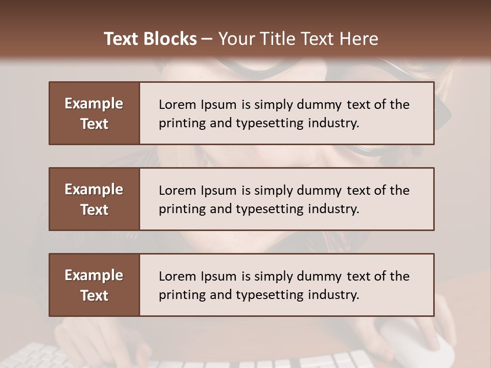 A Young Man Wearing Glasses Is Typing On A Keyboard PowerPoint Template