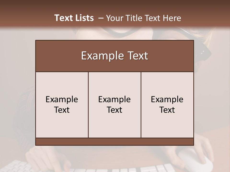 A Young Man Wearing Glasses Is Typing On A Keyboard PowerPoint Template