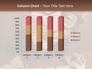 A Young Man Wearing Glasses Is Typing On A Keyboard PowerPoint Template